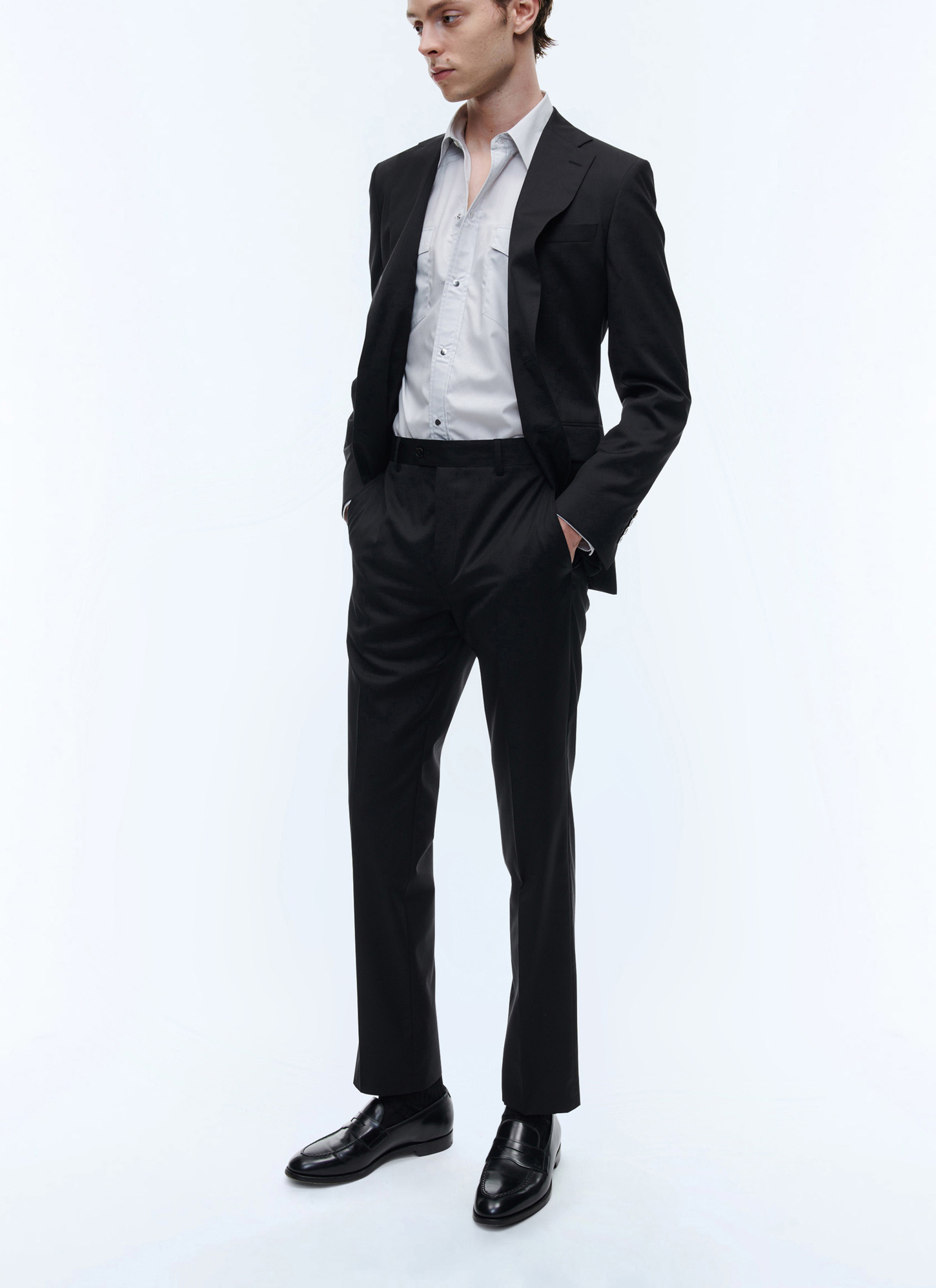 Men's trousers black virgin wool Fursac - P2VIDO-AC82-20