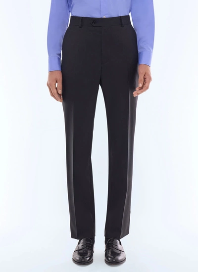 Men's trousers black certified virgin wool canvas Fursac - P2VIDO-GC40-B020