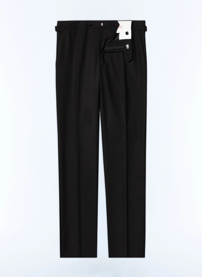 Men's black virgin wool faille trousers Fursac - P3VIPY-RC47-20