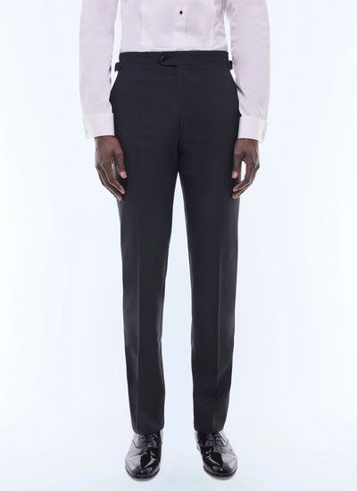 Men's trousers black virgin wool faille Fursac - P3VIPY-RC47-20