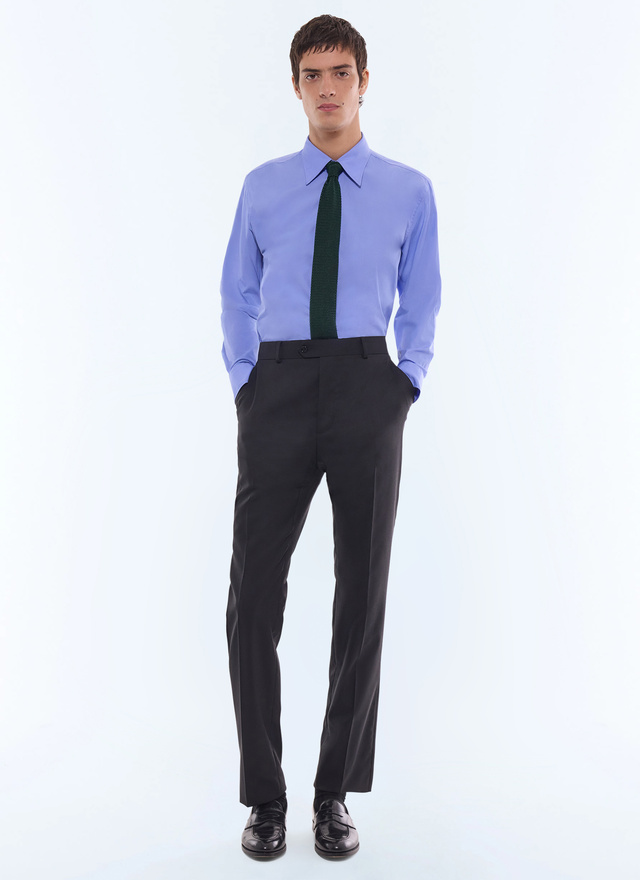 Men's trousers black certified virgin wool canvas Fursac - P3VOXA-GC40-B020