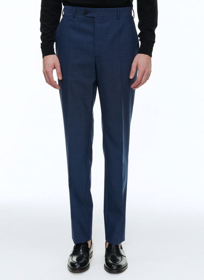 Men's trousers blue virgin wool Fursac - P3VOXA-BC04-34