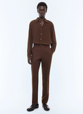 Slim-fit flannel suit trousers - P3LOXA-LC17-G018