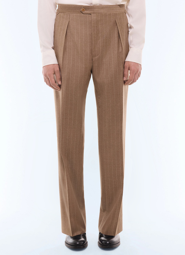 Men's white, ecru main fabric: 100% virgin woolwaistband lining: 58% polyester, 42% cottonleg lining: 100% polyesterpocket lining: 58% polyester, 42% cotton trousers Fursac - P3GOHA-LC13-A011