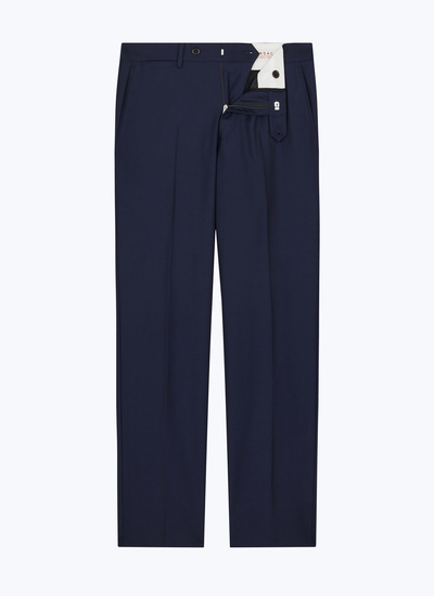 Men's blue, navy blue virgin wool serge trousers Fursac - P2VIDO-AC80-31