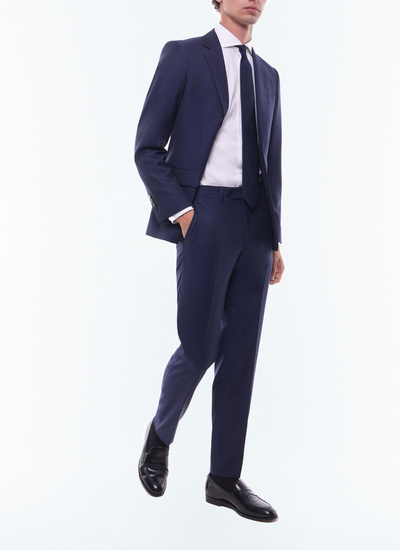 Men's trousers carbon blue virgin wool serge Fursac - P2VIDO-AC80-31
