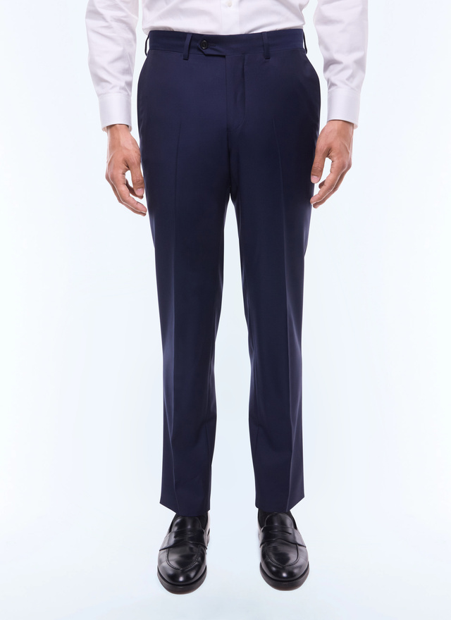 Men's trousers carbon blue virgin wool serge Fursac - P2VIDO-AC80-31