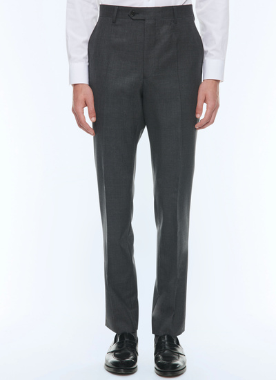 Men's trousers charcoal grey virgin wool Fursac - P3VOXA-CC64-B029