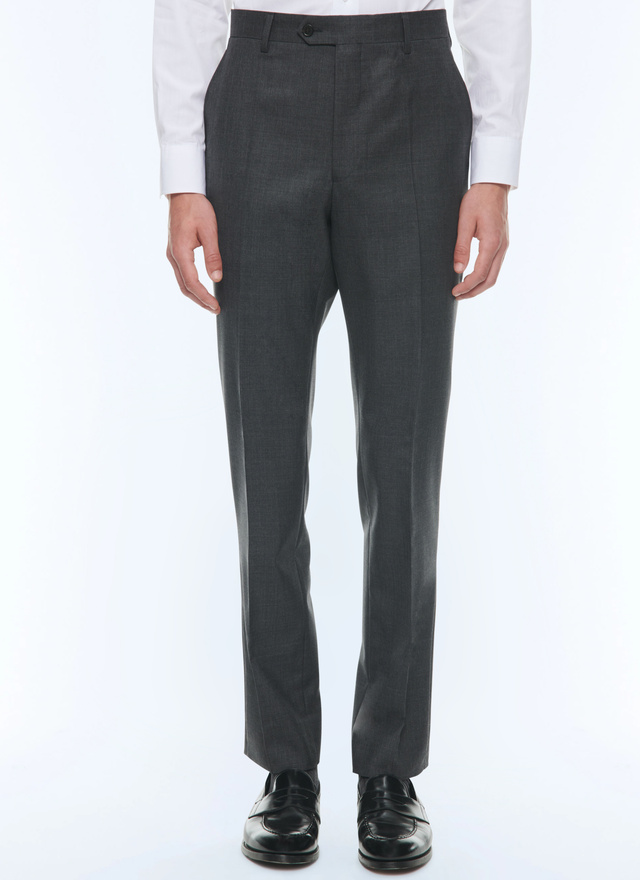 Men's trousers charcoal grey virgin wool Fursac - P3VOXA-CC64-B029