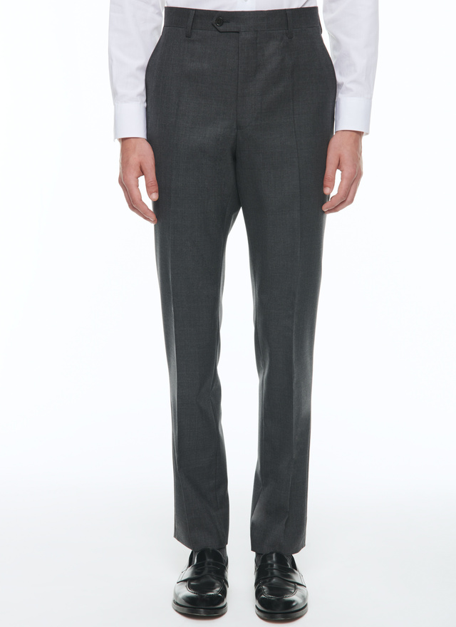 Men's trousers charcoal grey virgin wool Fursac - P3VOXA-CC64-B029