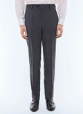 End-on-end virgin wool fitted trousers - P3VOXA-CC64-B029