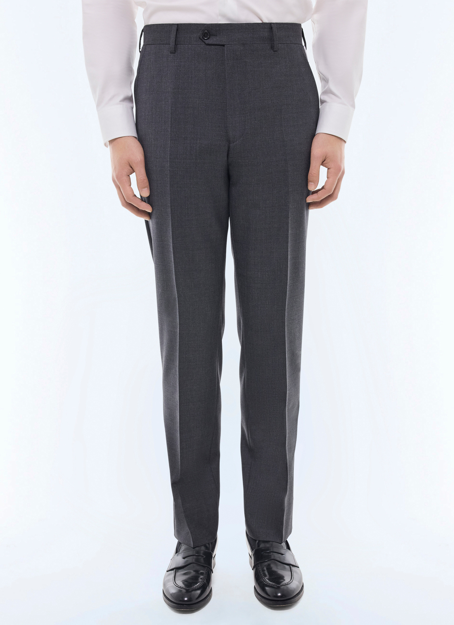 Men's trousers charcoal grey virgin wool Fursac - P3VOXA-CC64-B029