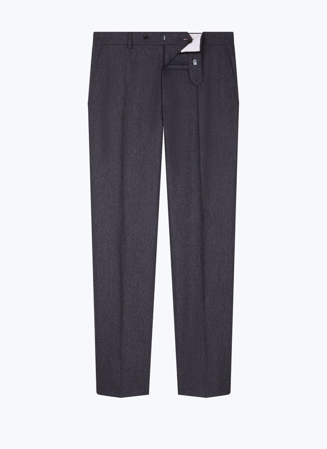 Men's grey certified virgin wool flannel trousers Fursac - P3VOXA-EC29-B022