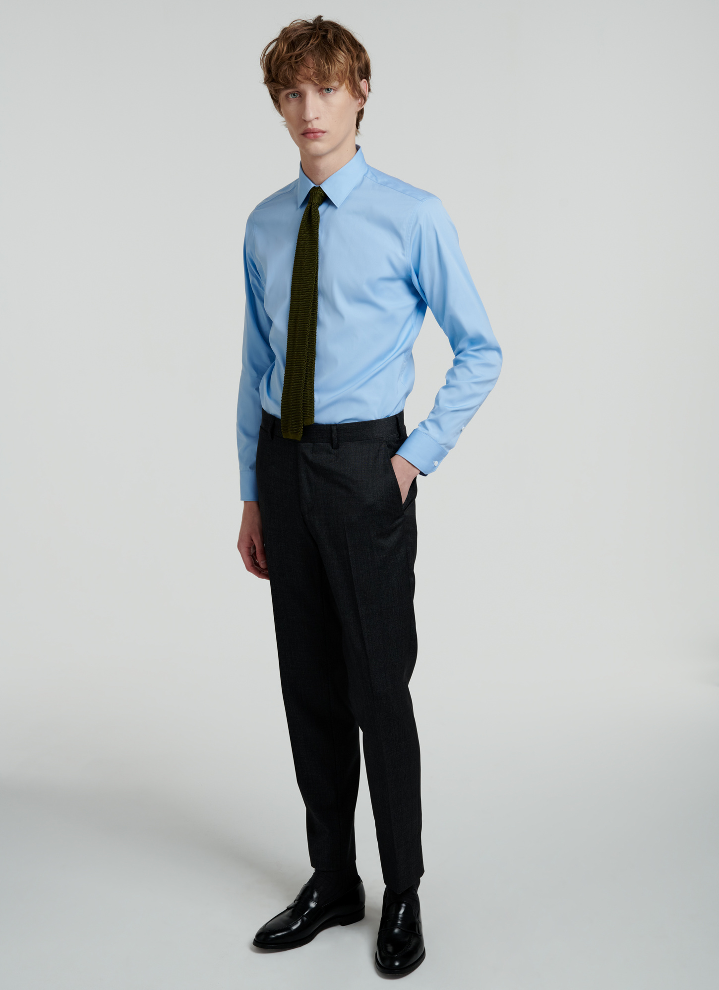 Men's trousers charcoal grey virgin wool Fursac - P3VOXA-VC23-21