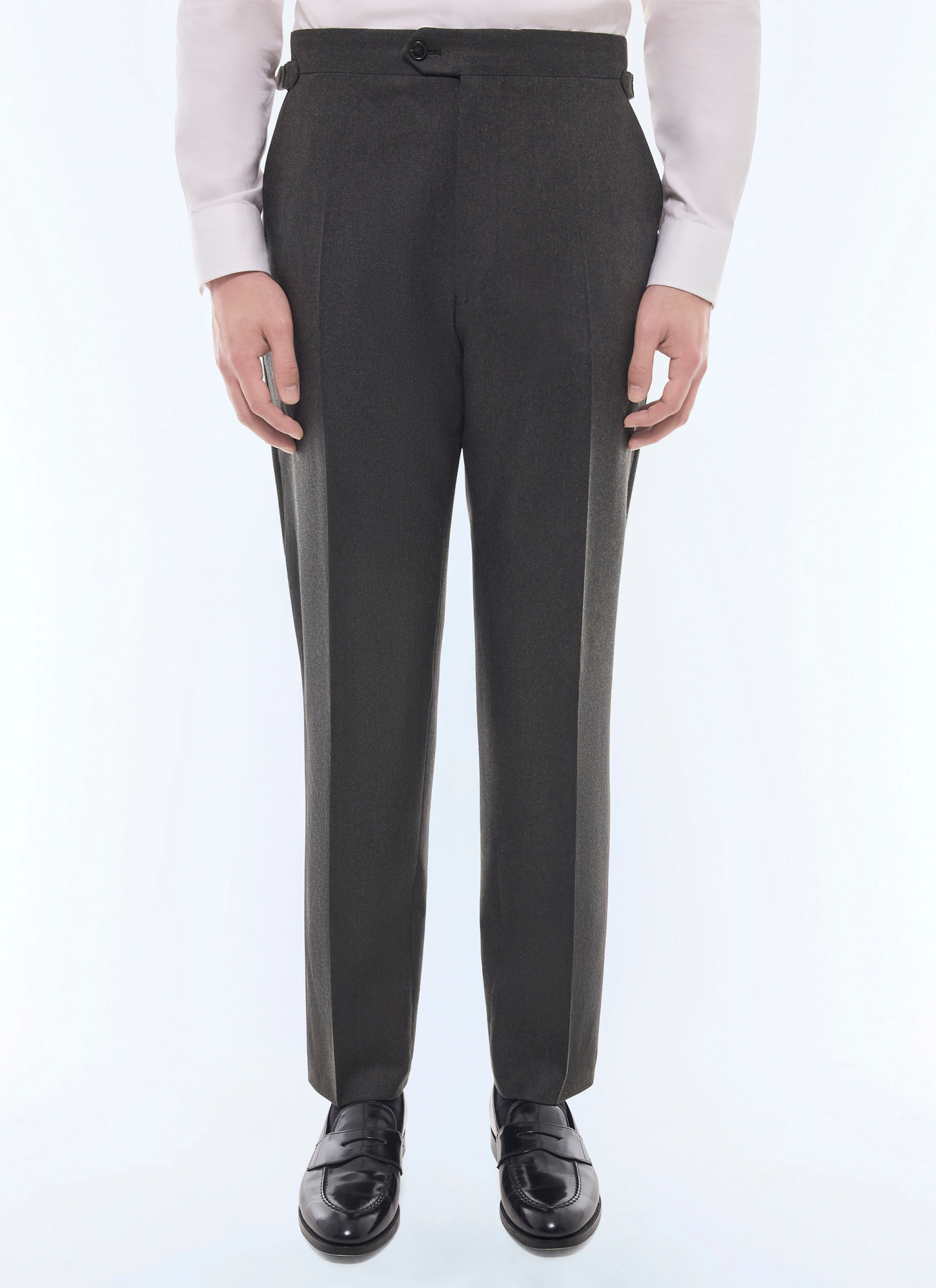 Men's trousers dark green certified wool flannel Fursac - P3BIXA-EC29-H011