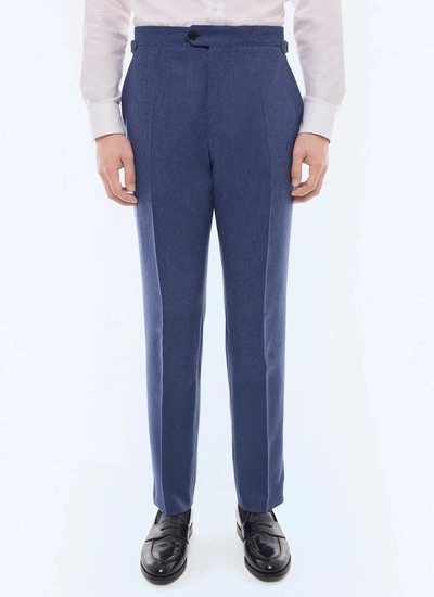Men's trousers denim blue certified wool flannel Fursac - P3BIXA-EC29-D012