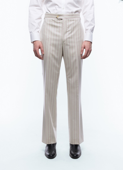 Men's trousers ecru virgin wool flannel Fursac - P3DOTT-EC10-A002