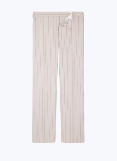 Men's white, ecru virgin wool flannel trousers Fursac - P3DOTT-EC10-A002