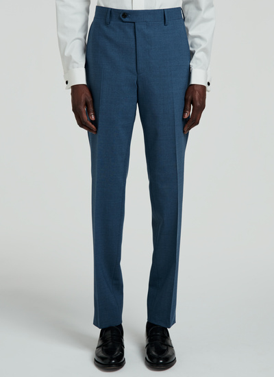 Men's trousers flecked blue virgin wool Fursac - 22EP3VOXA-SC31/36