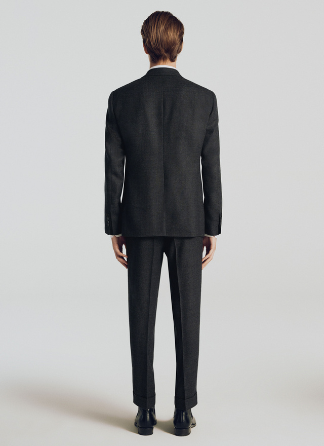 Men's flecked charcoal grey trousers Fursac - 21HP3PREL-TC36/21