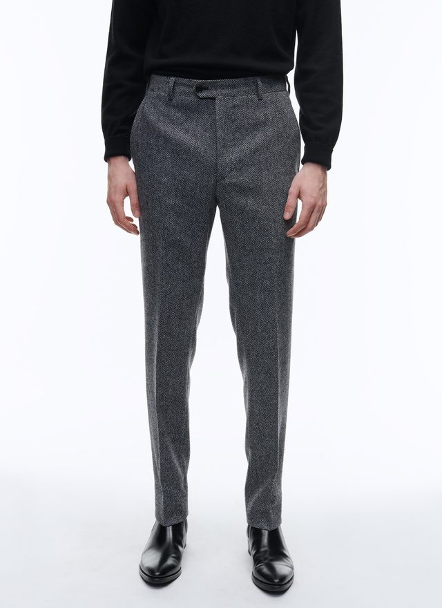 Men's trousers grey carded wool Fursac - 22HP3VOXA-AP02/23