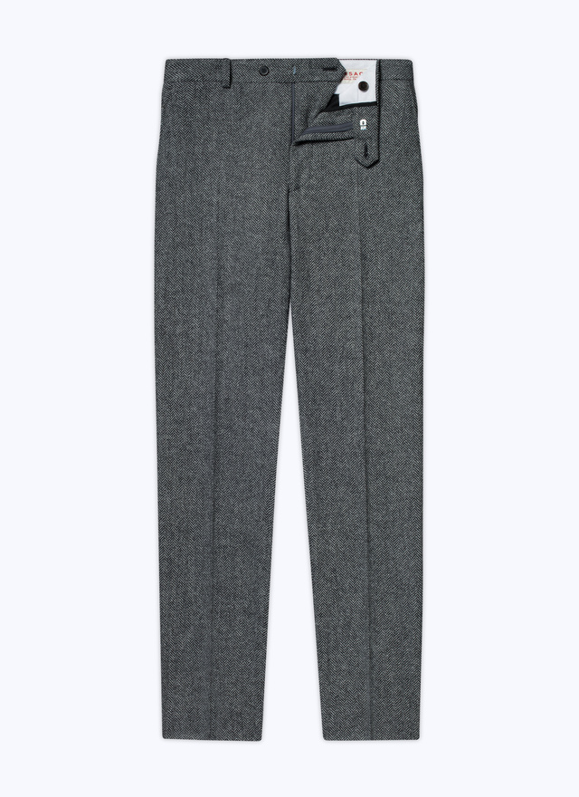 Men's grey carded wool trousers Fursac - 22HP3VOXA-AP02/23