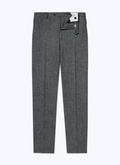 Grey herringbones carded wool trousers - 22HP3VOXA-AP02/23