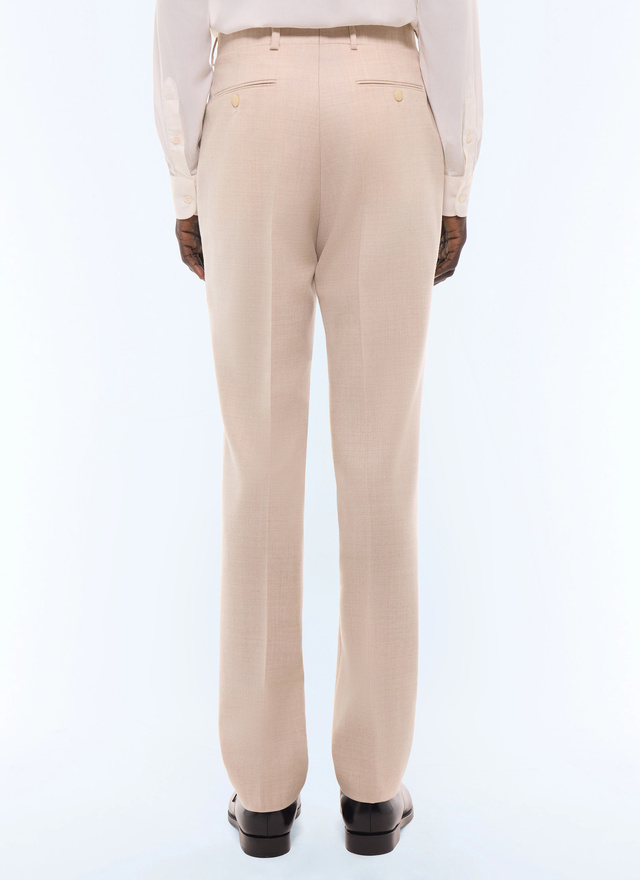 Men's white, ecru main fabric: 100% virgin woolwaistband lining: 58% polyester, 42% cottonleg lining: 100% polyesterpocket lining: 58% polyester, 42% cotton trousers Fursac - P3LOXA-LC17-A003