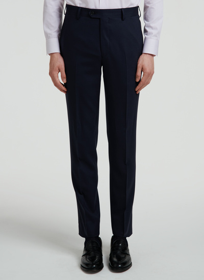 Men's trousers navy blue virgin wool and elastane Fursac - 22EP3VOXA-VC07/30