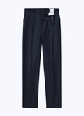 Navy blue wool canvas trousers - 22HP3VOXA-AC08/30