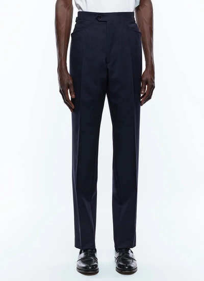 Men's trousers navy blue certified virgin wool canvas Fursac - P3CADO-BV01-30