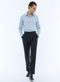 Fitted wool canvas suit pants - P3EVIP-EC34-D030