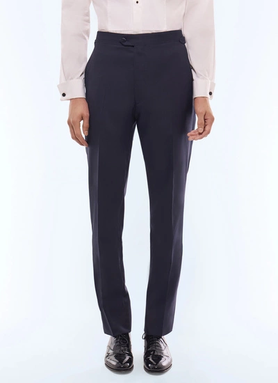 Men's trousers navy blue virgin wool faille Fursac - P3VIPY-RC47-30