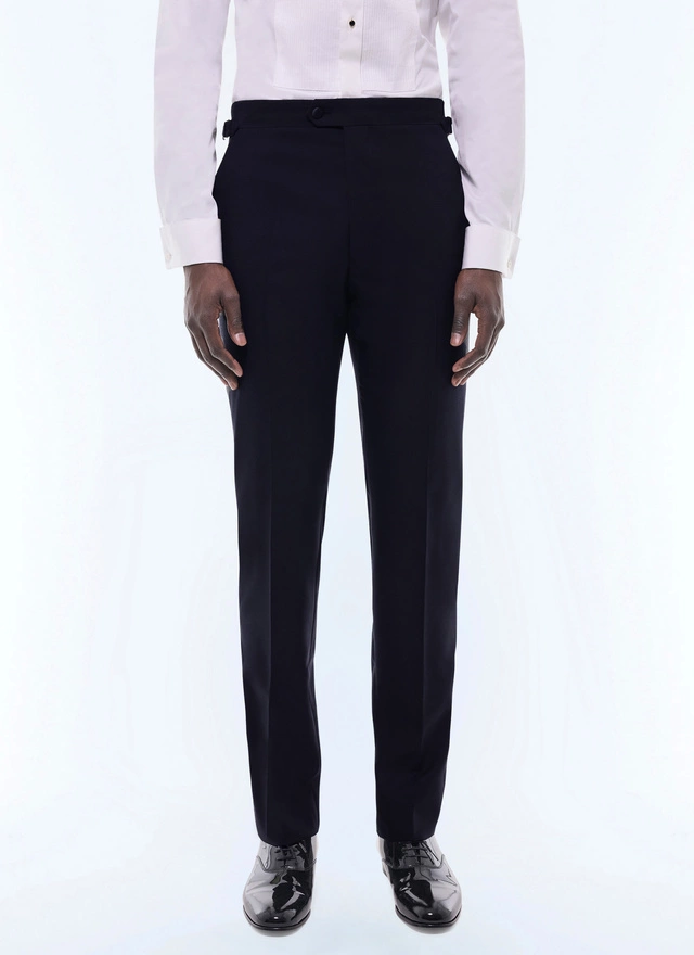 Men's trousers navy blue virgin wool faille Fursac - P3VIPY-RC47-30