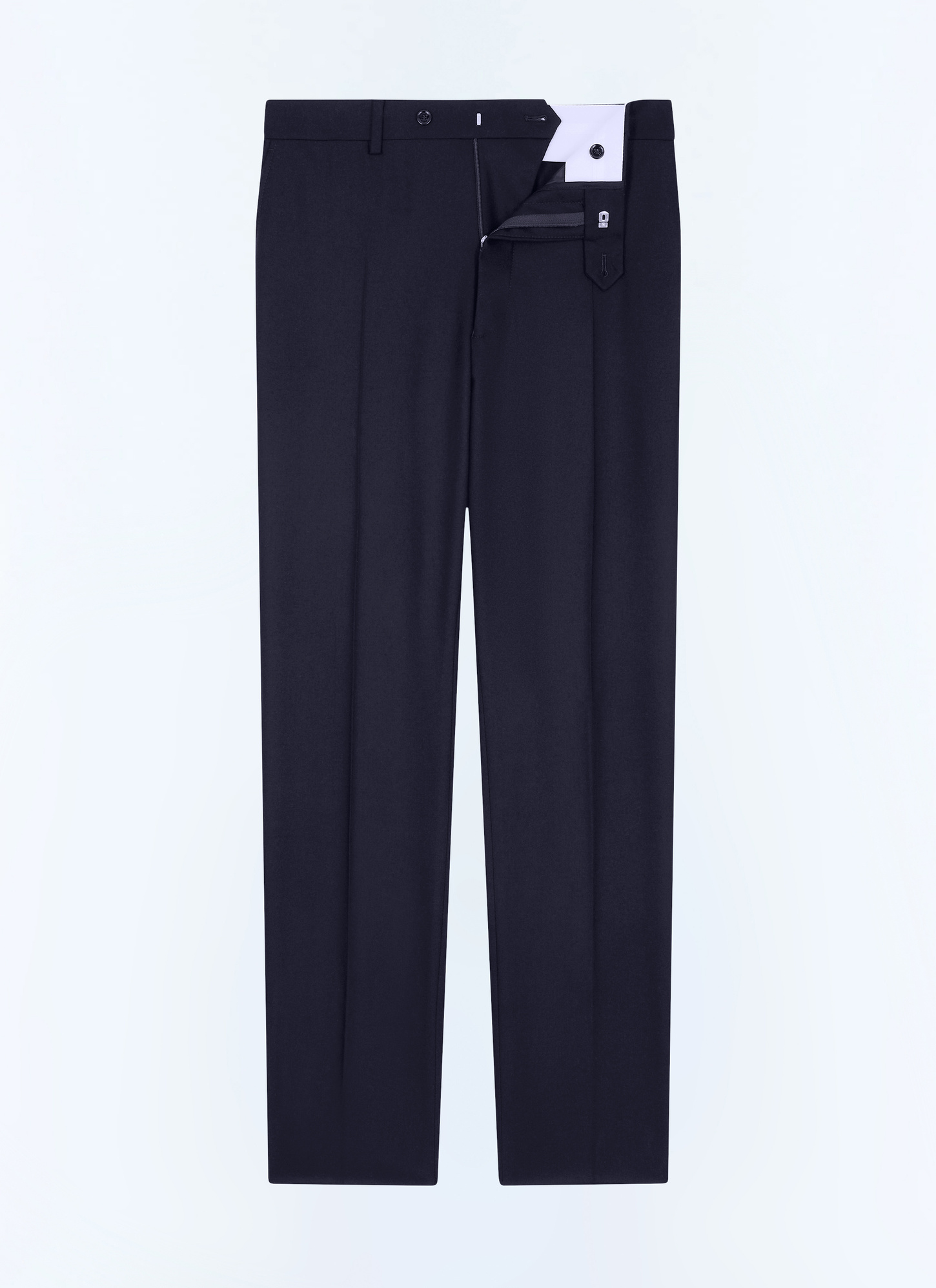 Men's blue, navy blue certified virgin wool flannel trousers Fursac - P3VOXA-EC29-D030