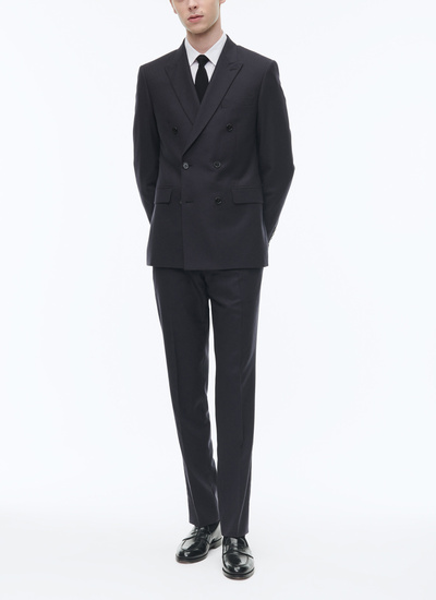 Men's trousers navy blue wool flannel Fursac - P3VOXA-OC55-31