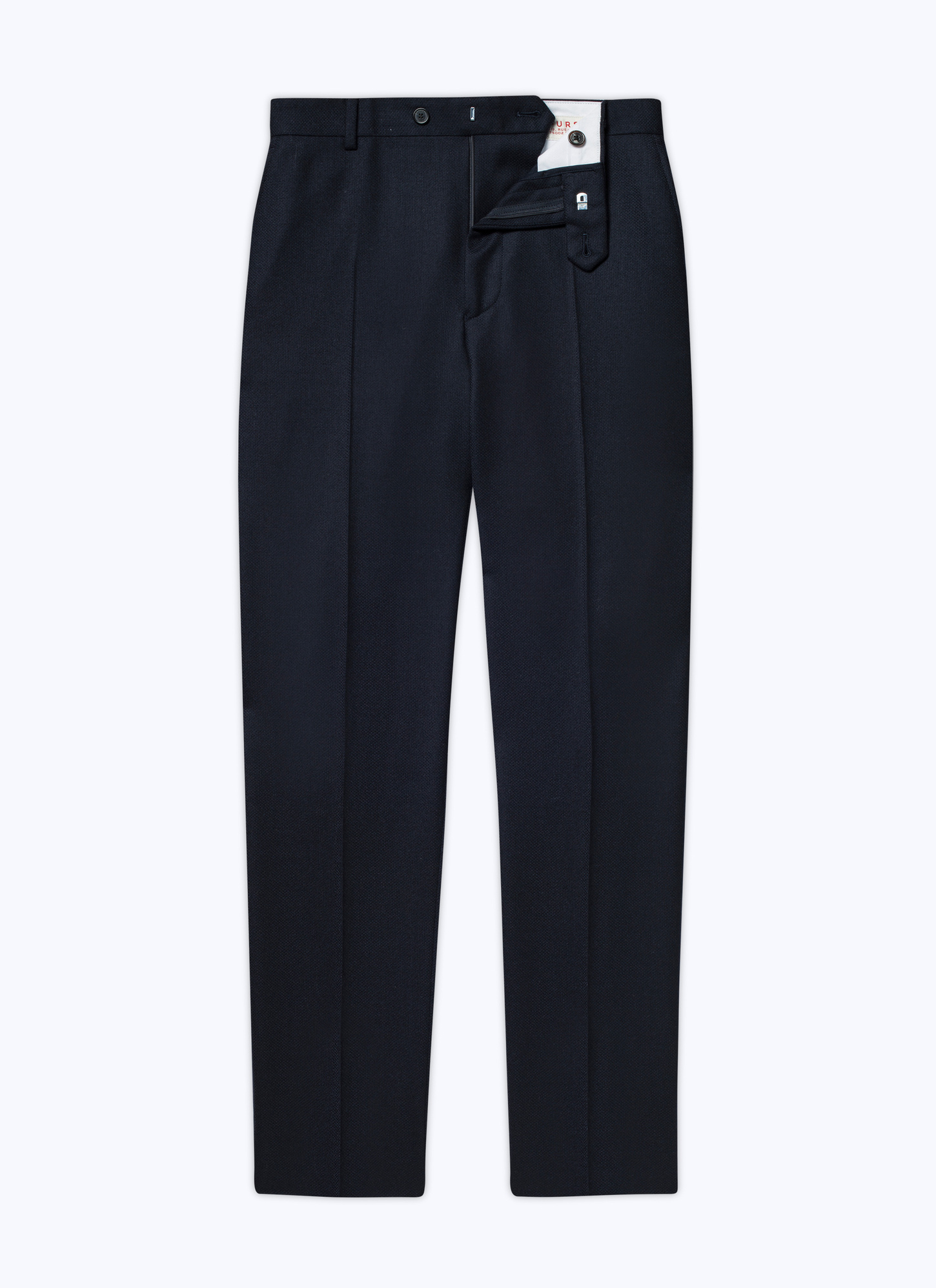 Men's blue, navy blue virgin wool flannel trousers Fursac - P3VOXA-E614-30