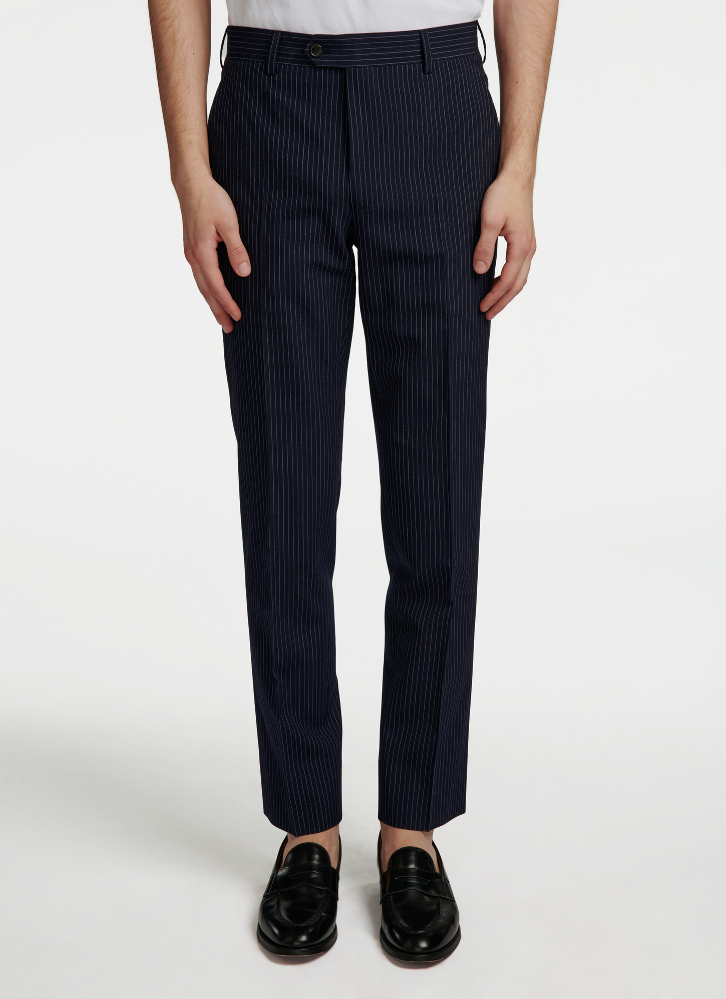 Men's trousers navy blue virgin wool and elastane Fursac - P3VOXA-VX14-31