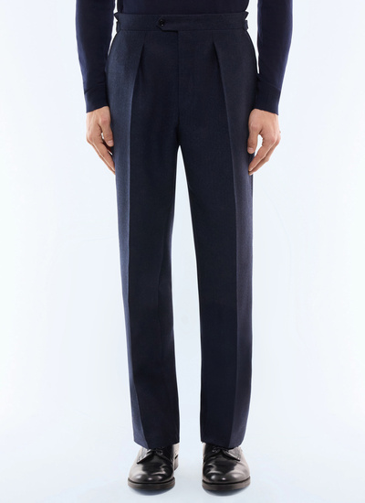 Men's main fabric: 100% virgin woolwaistband lining: 58% polyester, 42% cottonleg lining: 100% polyesterpocket lining: 58% polyester, 42% cotton trousers Fursac - P3GOHA-LC10-D030