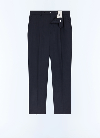 Men's blue, navy blue main fabric: 100% virgin woolwaistband lining: 65% polyester, 35% cottonleg lining: 100% polyesterpocket lining: 65% polyester, 35% cotton trousers Fursac - P3LOXA-LC05-D030