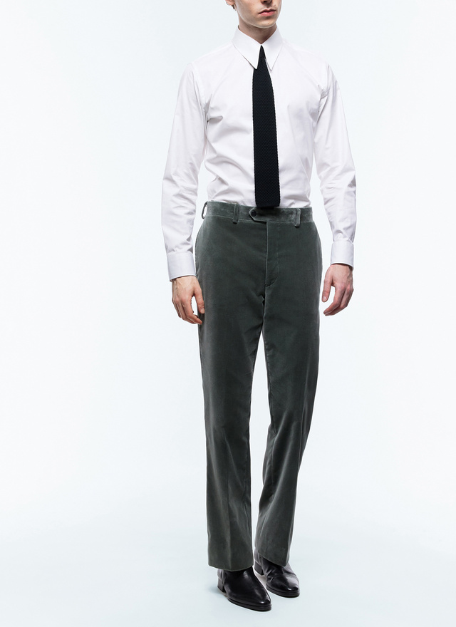 Men's trousers sage green velvet Fursac - P3EDOT-EC21-H018