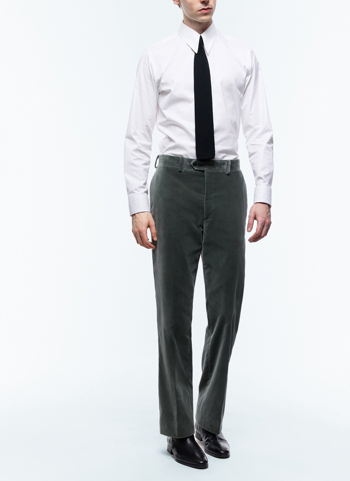 Men's trousers sage green velvet Fursac - P3EDOT-EC21-H018