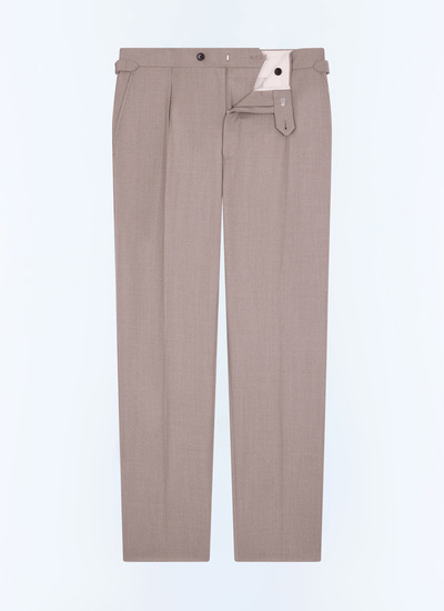 Men's brown certified virgin wool flannel trousers Fursac - P3BIXA-GC17-A008