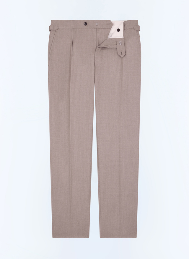 Men's brown certified virgin wool flannel trousers Fursac - P3BIXA-GC17-A008