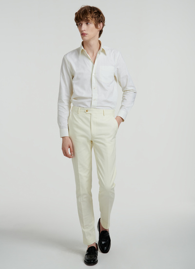 Men's trousers yellow cotton and linen Fursac - 22EP3VOXA-VX13/53