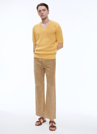 Men's beige trousers Fursac - P3BELL-BL01-08