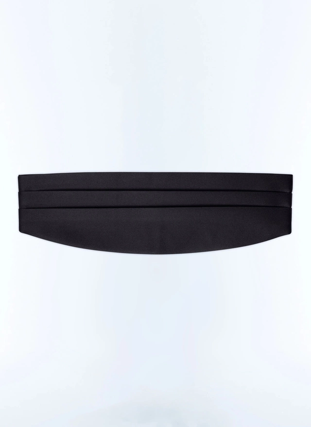 Men's tuxedo belt black satin Fursac - E2SMOK-SOI8-20