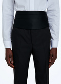 Satin pleated tuxedo belt - E2SMOK-SOI8-20