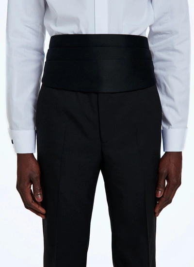 Men's black silk satin tuxedo belt Fursac - E2SMOK-SOI8-20