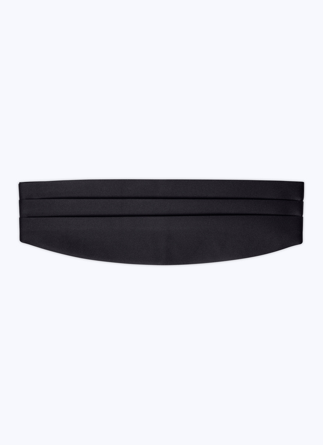 Men's tuxedo belt black silk satin Fursac - E2SMOK-SOI8-20